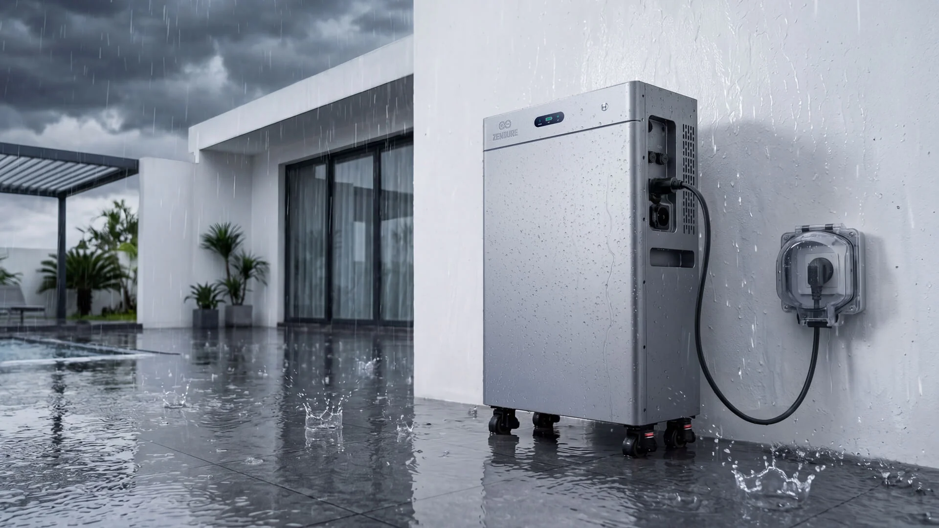 SolarFlow 3000 Mix AC+ installé sous la pluie